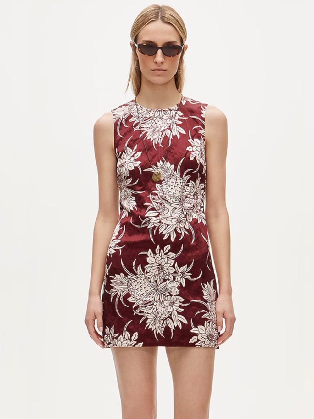 J. Crew Burgundy Floral Velvet Sleeveless Sheath Dress
